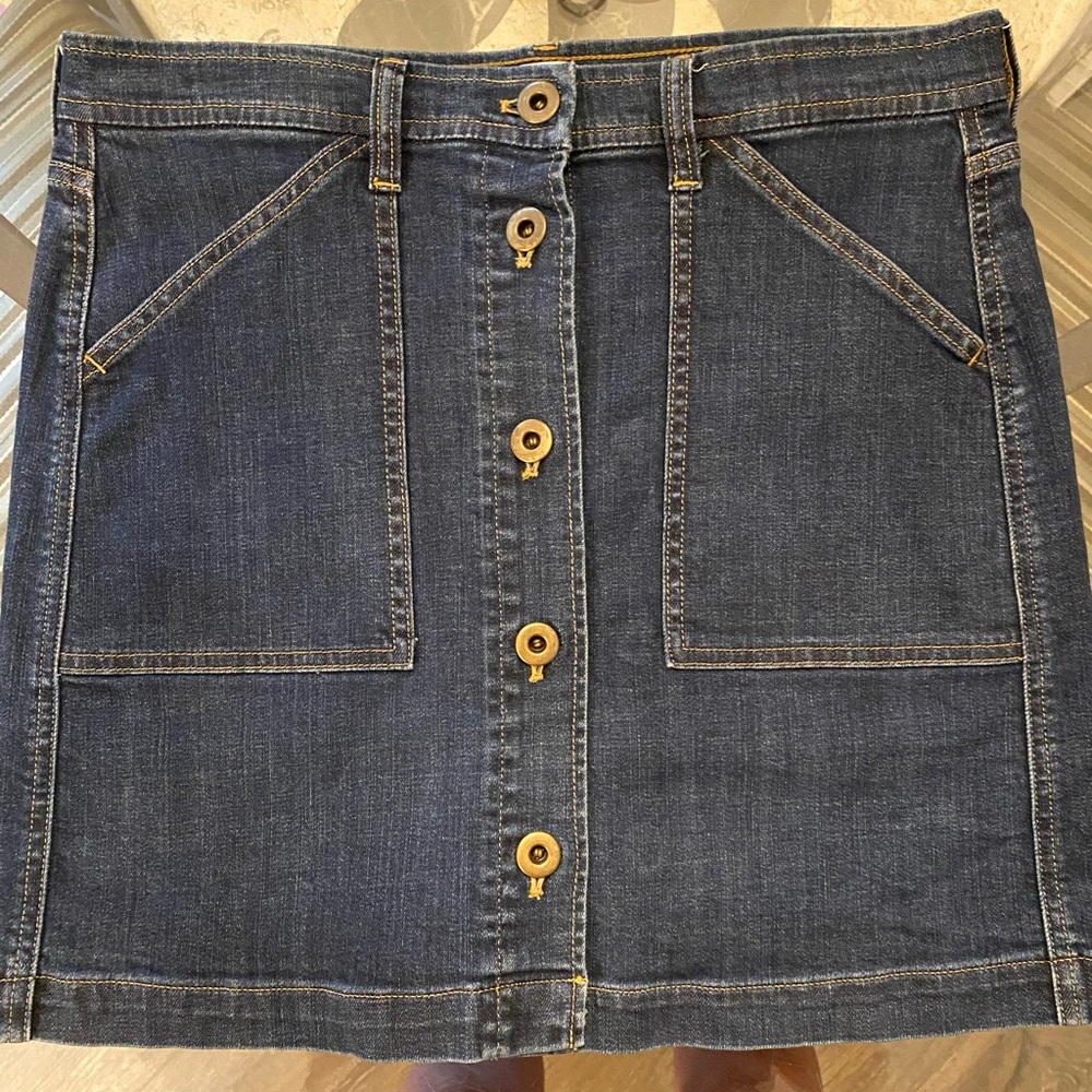 J Crew Denim Button-Front Skirt NWOT